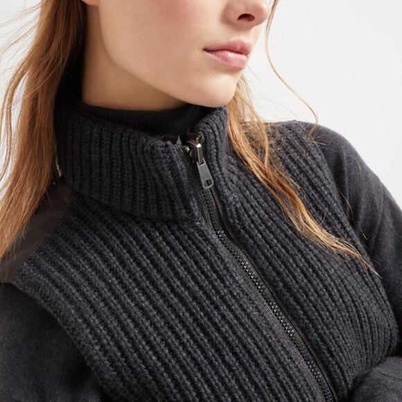 Brunello Cucinelli Cashmere Vest Monilli Reversible Size 10 XL New Tag $4350 - Picture 2 of 15